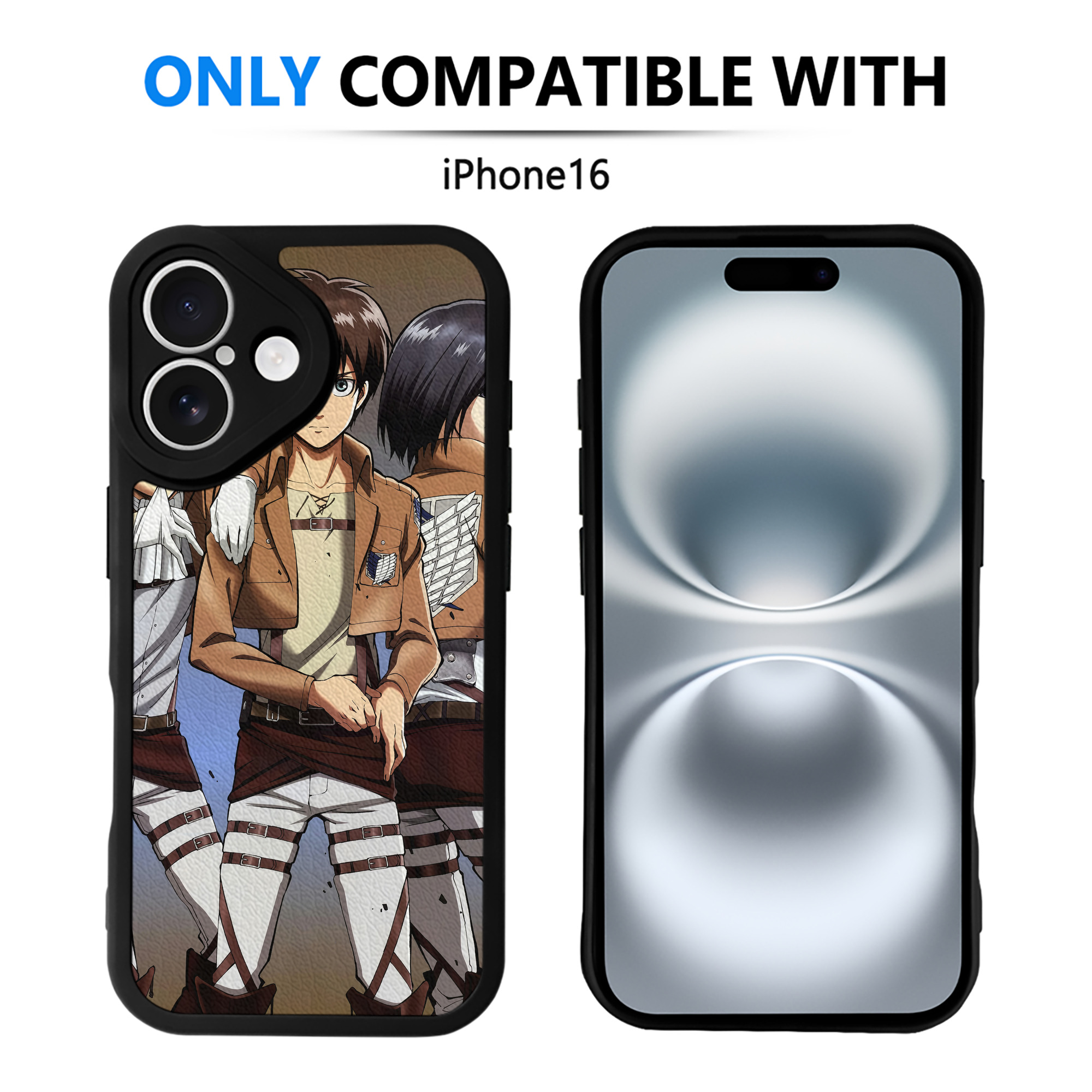 （画像用） 進撃の巨人 Attack on Titan 【iPhone 16シリーズ対応】シリコンスマホケース（レザー調） 材質：シリコン